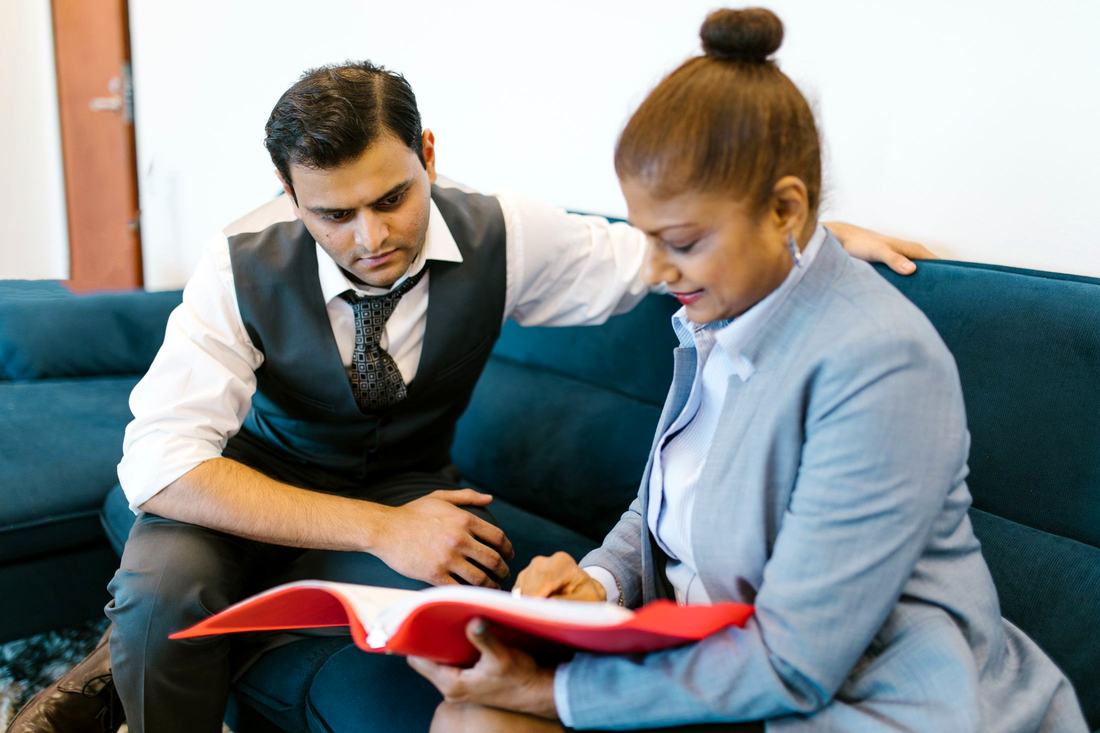 Procurement team members reviewing a bulk quotation together